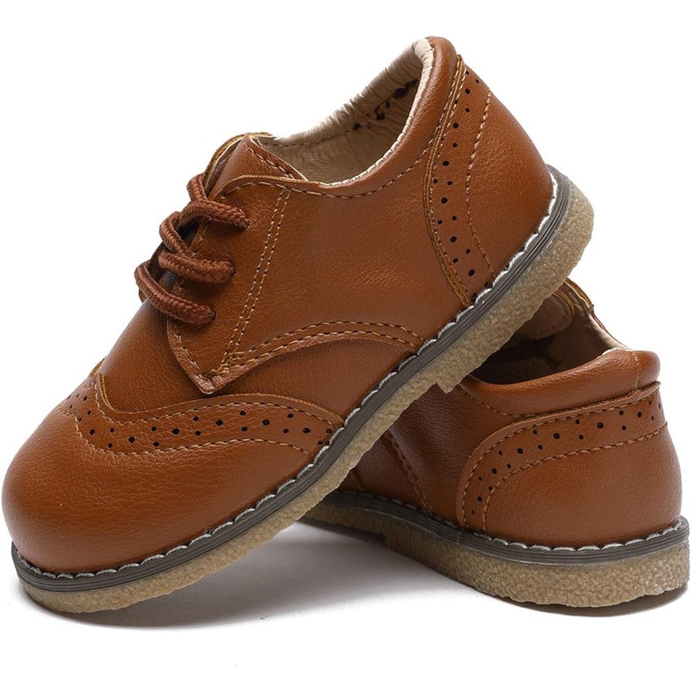 Classic Brown Kids Dress Shoes